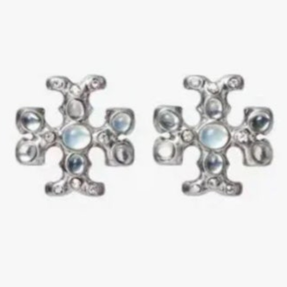 Final sale tory Burch Silver  Roxanne jewelry stud Earrings